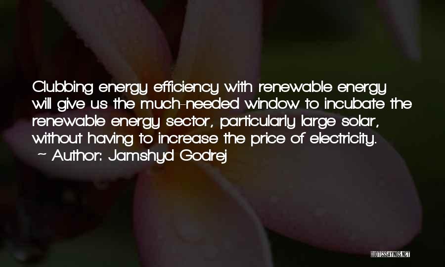 Jamshyd Godrej Quotes: Clubbing Energy Efficiency With Renewable Energy Will Give Us The Much-needed Window To Incubate The Renewable Energy Sector, Particularly Large