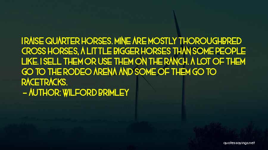 Wilford Brimley Quotes: I Raise Quarter Horses. Mine Are Mostly Thoroughbred Cross Horses, A Little Bigger Horses Than Some People Like. I Sell