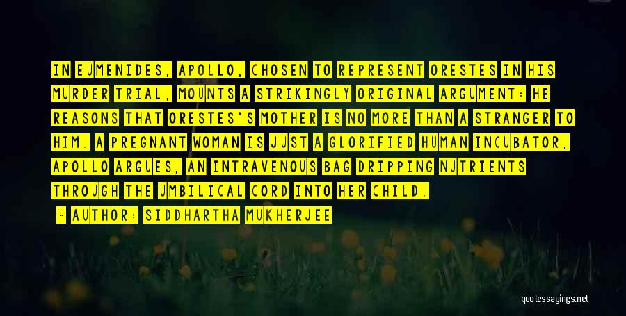 Siddhartha Mukherjee Quotes: In Eumenides, Apollo, Chosen To Represent Orestes In His Murder Trial, Mounts A Strikingly Original Argument: He Reasons That Orestes's