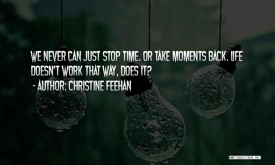 Christine Feehan Quotes: We Never Can Just Stop Time. Or Take Moments Back. Life Doesn't Work That Way, Does It?