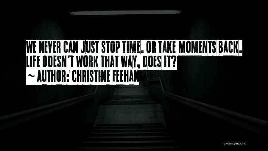 Christine Feehan Quotes: We Never Can Just Stop Time. Or Take Moments Back. Life Doesn't Work That Way, Does It?