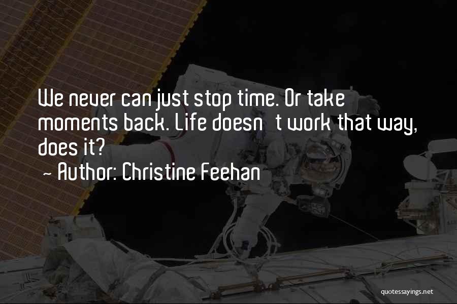 Christine Feehan Quotes: We Never Can Just Stop Time. Or Take Moments Back. Life Doesn't Work That Way, Does It?