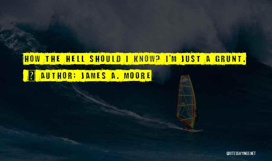 James A. Moore Quotes: How The Hell Should I Know? I'm Just A Grunt.