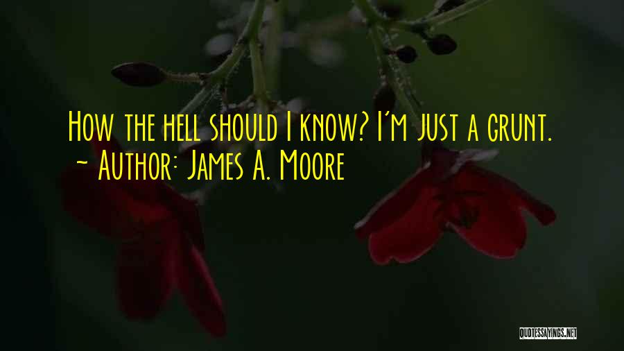 James A. Moore Quotes: How The Hell Should I Know? I'm Just A Grunt.