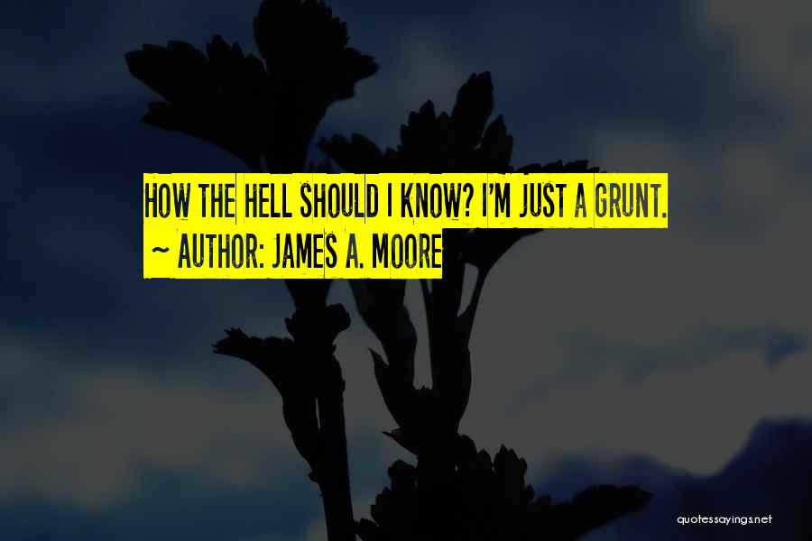 James A. Moore Quotes: How The Hell Should I Know? I'm Just A Grunt.