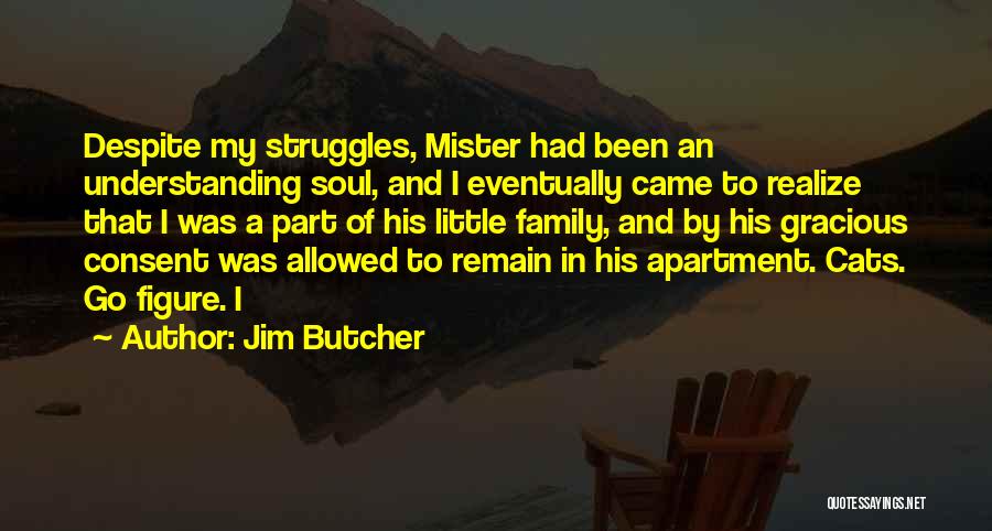 Jim Butcher Quotes: Despite My Struggles, Mister Had Been An Understanding Soul, And I Eventually Came To Realize That I Was A Part