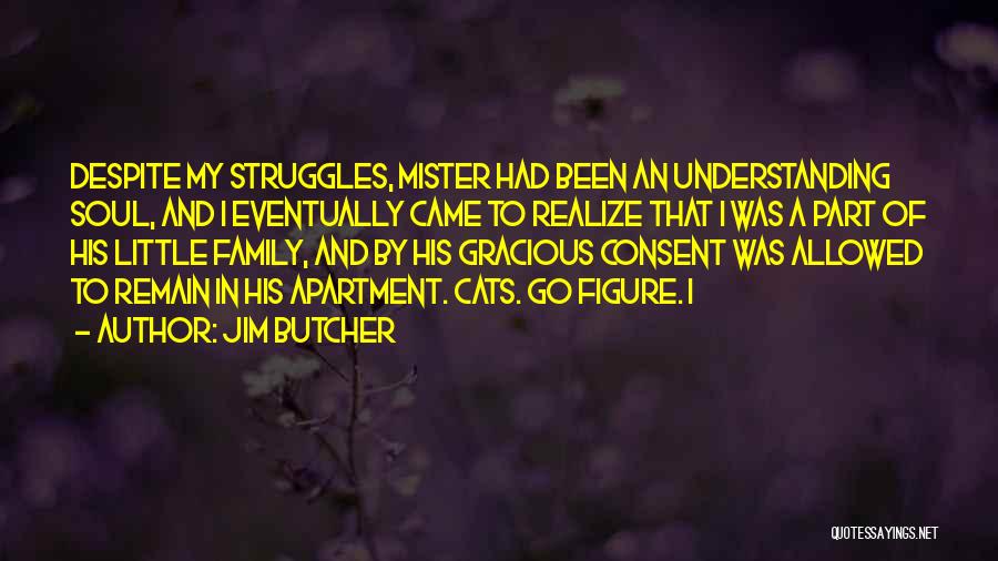 Jim Butcher Quotes: Despite My Struggles, Mister Had Been An Understanding Soul, And I Eventually Came To Realize That I Was A Part