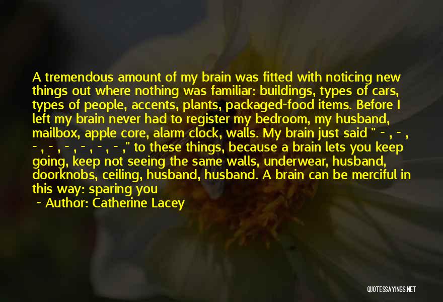 Catherine Lacey Quotes: A Tremendous Amount Of My Brain Was Fitted With Noticing New Things Out Where Nothing Was Familiar: Buildings, Types Of