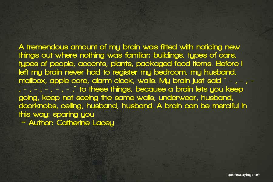 Catherine Lacey Quotes: A Tremendous Amount Of My Brain Was Fitted With Noticing New Things Out Where Nothing Was Familiar: Buildings, Types Of