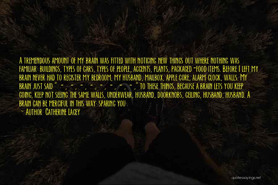 Catherine Lacey Quotes: A Tremendous Amount Of My Brain Was Fitted With Noticing New Things Out Where Nothing Was Familiar: Buildings, Types Of
