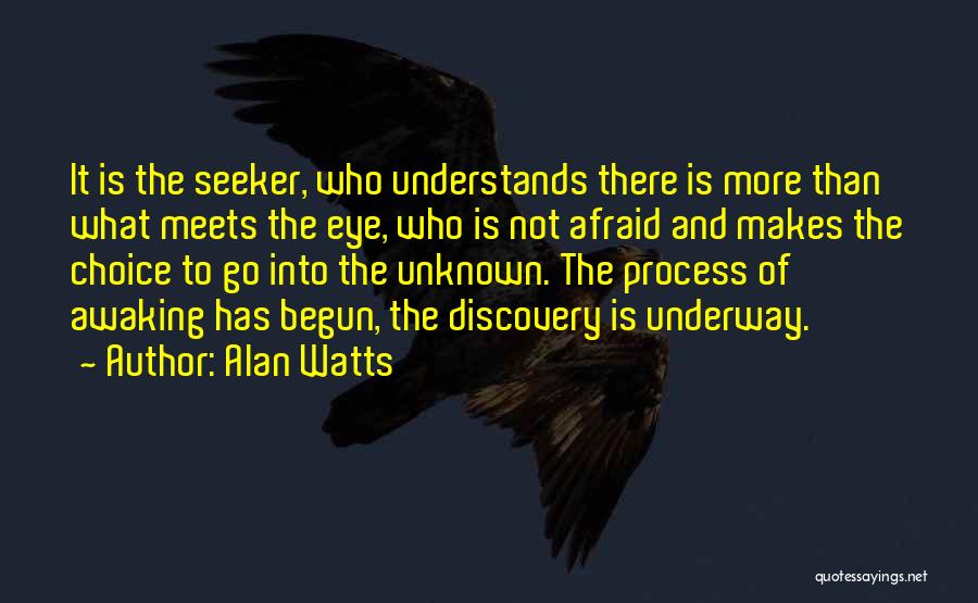 Alan Watts Quotes: It Is The Seeker, Who Understands There Is More Than What Meets The Eye, Who Is Not Afraid And Makes