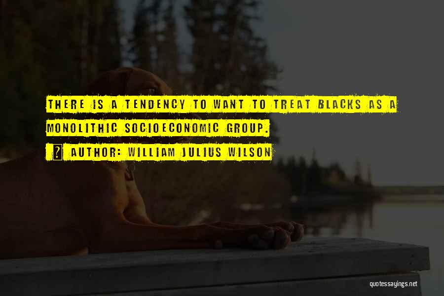 William Julius Wilson Quotes: There Is A Tendency To Want To Treat Blacks As A Monolithic Socioeconomic Group.