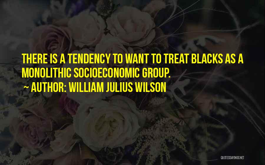 William Julius Wilson Quotes: There Is A Tendency To Want To Treat Blacks As A Monolithic Socioeconomic Group.