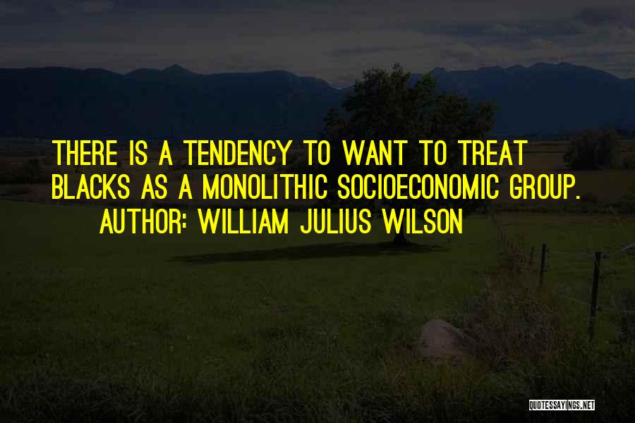 William Julius Wilson Quotes: There Is A Tendency To Want To Treat Blacks As A Monolithic Socioeconomic Group.