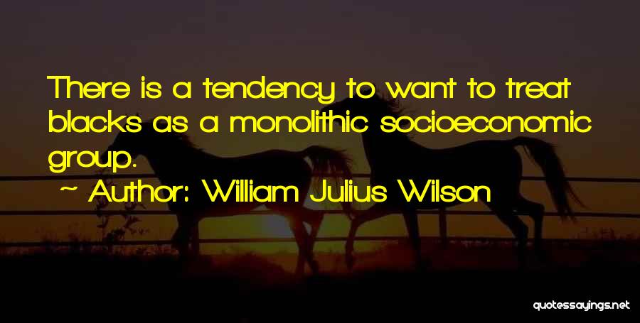 William Julius Wilson Quotes: There Is A Tendency To Want To Treat Blacks As A Monolithic Socioeconomic Group.