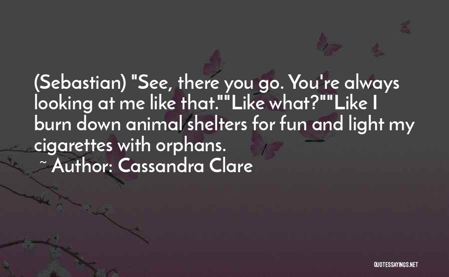 Cassandra Clare Quotes: (sebastian) See, There You Go. You're Always Looking At Me Like That.like What?like I Burn Down Animal Shelters For Fun