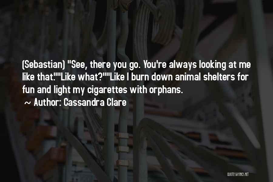Cassandra Clare Quotes: (sebastian) See, There You Go. You're Always Looking At Me Like That.like What?like I Burn Down Animal Shelters For Fun