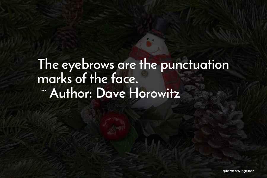 Dave Horowitz Quotes: The Eyebrows Are The Punctuation Marks Of The Face.