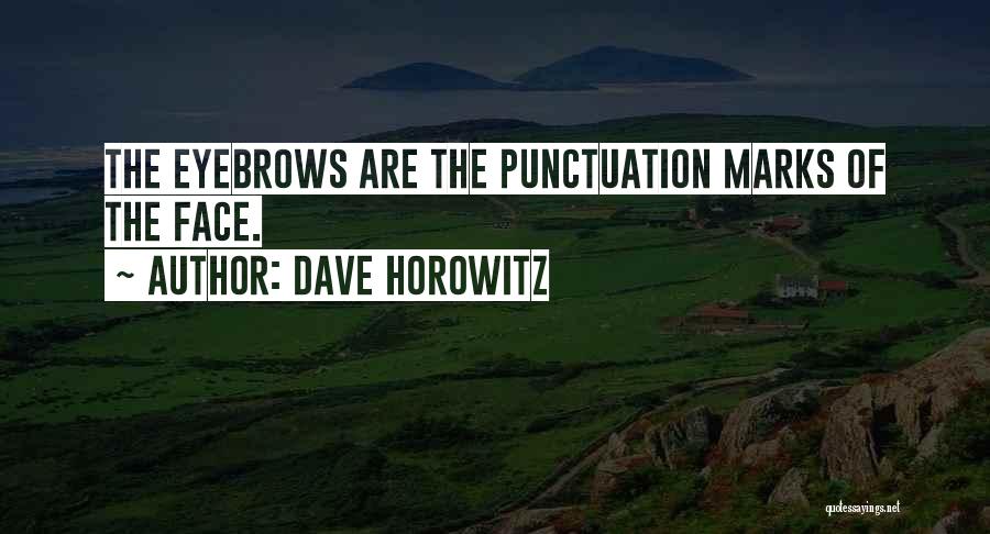 Dave Horowitz Quotes: The Eyebrows Are The Punctuation Marks Of The Face.