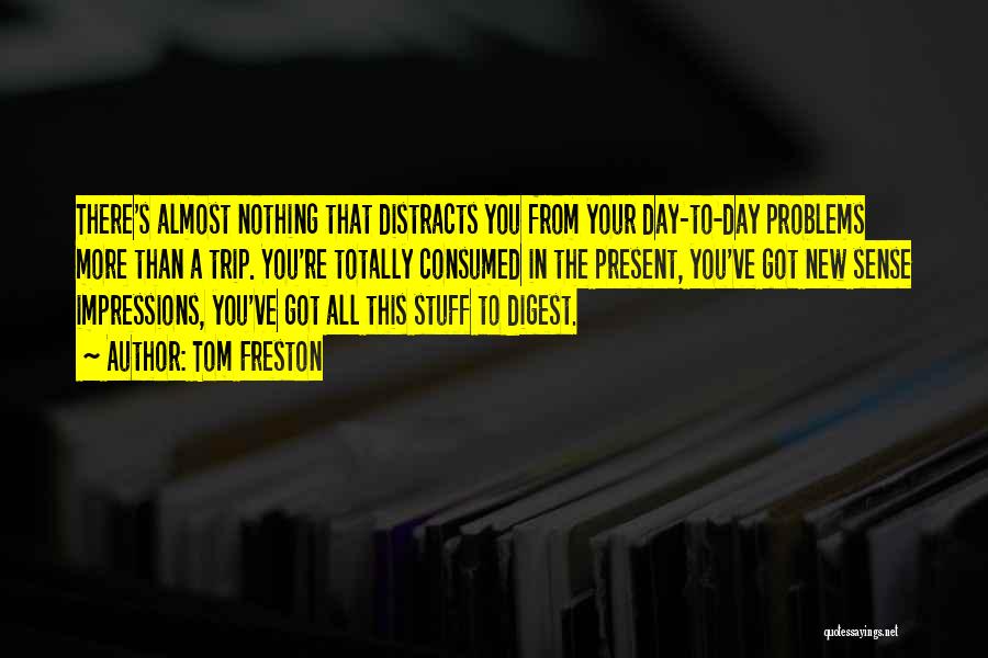 Tom Freston Quotes: There's Almost Nothing That Distracts You From Your Day-to-day Problems More Than A Trip. You're Totally Consumed In The Present,