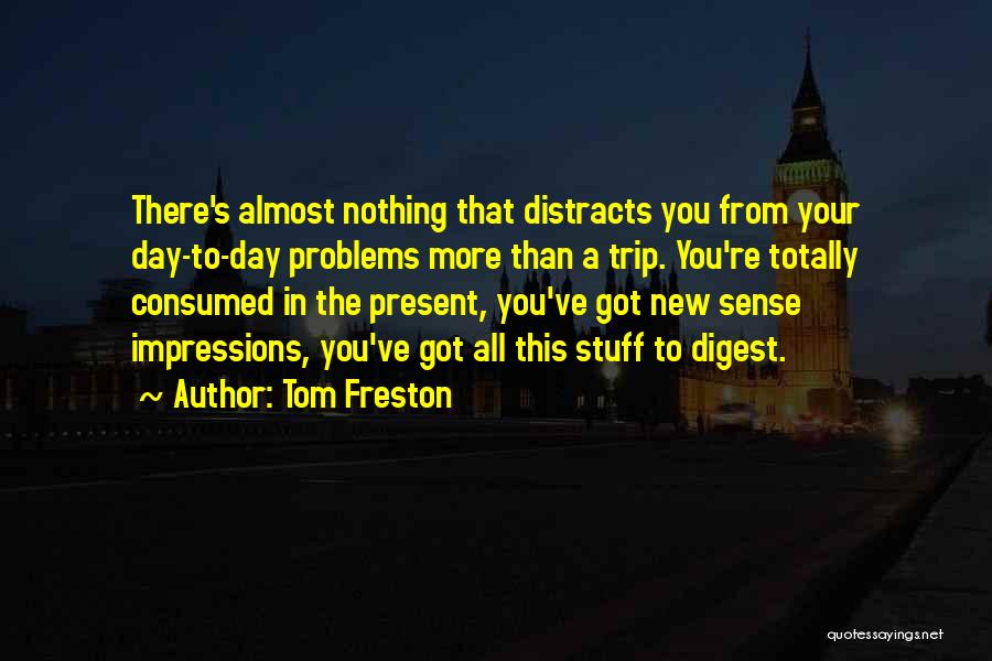 Tom Freston Quotes: There's Almost Nothing That Distracts You From Your Day-to-day Problems More Than A Trip. You're Totally Consumed In The Present,