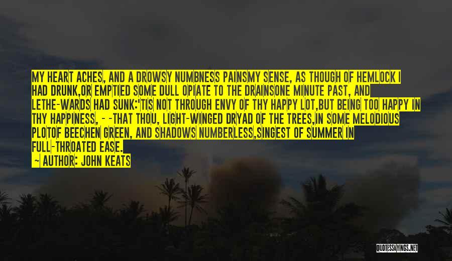 John Keats Quotes: My Heart Aches, And A Drowsy Numbness Painsmy Sense, As Though Of Hemlock I Had Drunk,or Emptied Some Dull Opiate