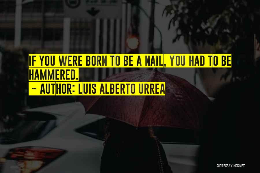 Luis Alberto Urrea Quotes: If You Were Born To Be A Nail, You Had To Be Hammered.
