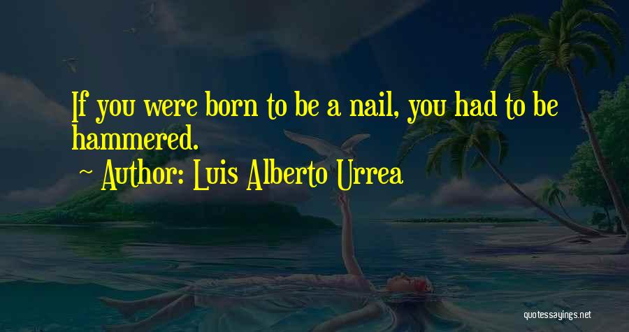 Luis Alberto Urrea Quotes: If You Were Born To Be A Nail, You Had To Be Hammered.