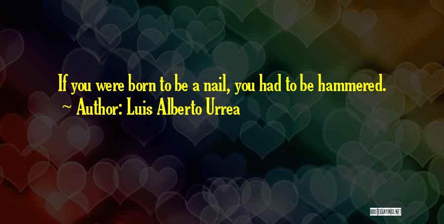 Luis Alberto Urrea Quotes: If You Were Born To Be A Nail, You Had To Be Hammered.