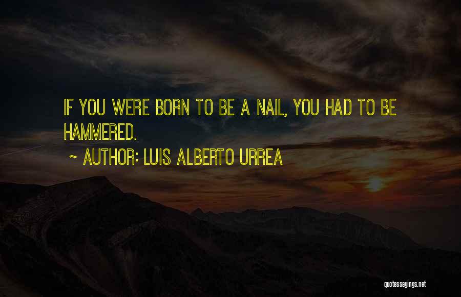 Luis Alberto Urrea Quotes: If You Were Born To Be A Nail, You Had To Be Hammered.