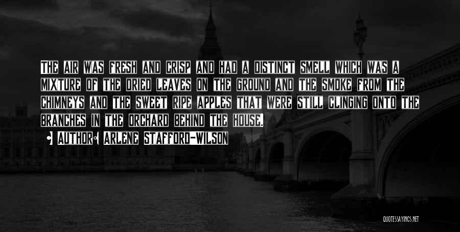 Arlene Stafford-Wilson Quotes: The Air Was Fresh And Crisp And Had A Distinct Smell Which Was A Mixture Of The Dried Leaves On