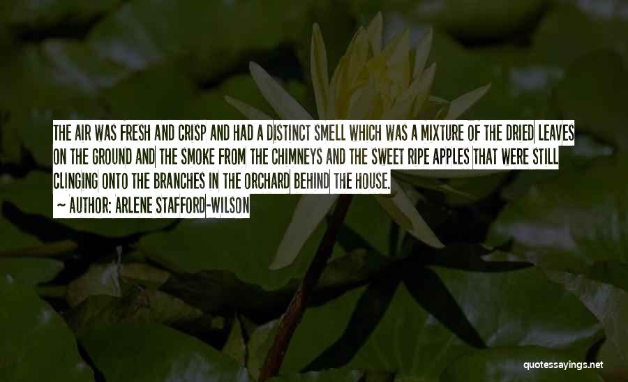 Arlene Stafford-Wilson Quotes: The Air Was Fresh And Crisp And Had A Distinct Smell Which Was A Mixture Of The Dried Leaves On