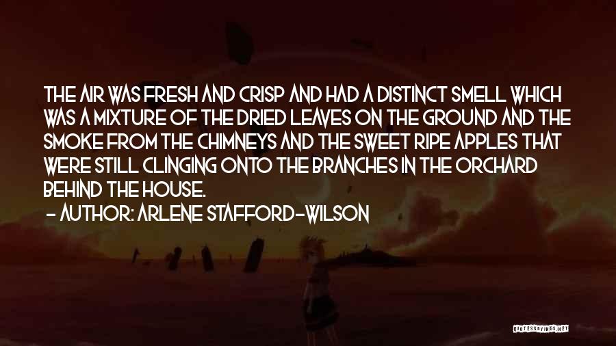 Arlene Stafford-Wilson Quotes: The Air Was Fresh And Crisp And Had A Distinct Smell Which Was A Mixture Of The Dried Leaves On