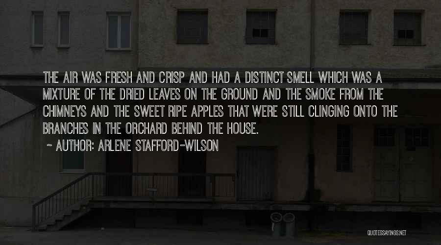 Arlene Stafford-Wilson Quotes: The Air Was Fresh And Crisp And Had A Distinct Smell Which Was A Mixture Of The Dried Leaves On