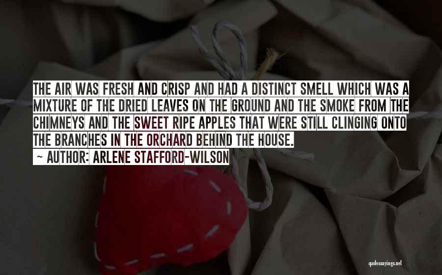 Arlene Stafford-Wilson Quotes: The Air Was Fresh And Crisp And Had A Distinct Smell Which Was A Mixture Of The Dried Leaves On