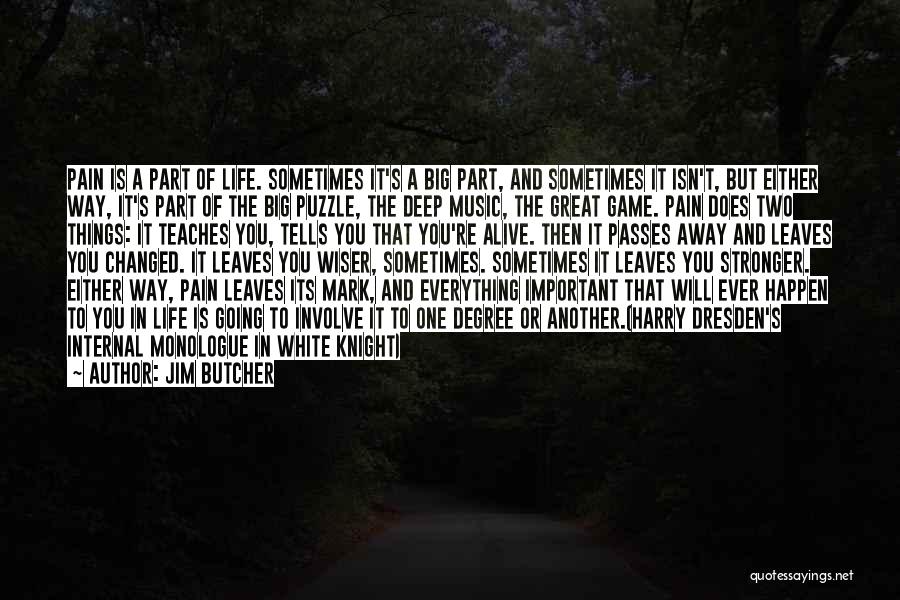 Jim Butcher Quotes: Pain Is A Part Of Life. Sometimes It's A Big Part, And Sometimes It Isn't, But Either Way, It's Part