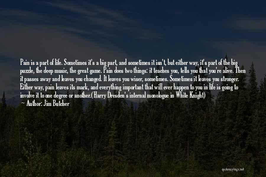 Jim Butcher Quotes: Pain Is A Part Of Life. Sometimes It's A Big Part, And Sometimes It Isn't, But Either Way, It's Part