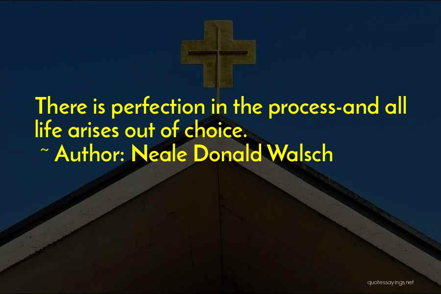 Neale Donald Walsch Quotes: There Is Perfection In The Process-and All Life Arises Out Of Choice.