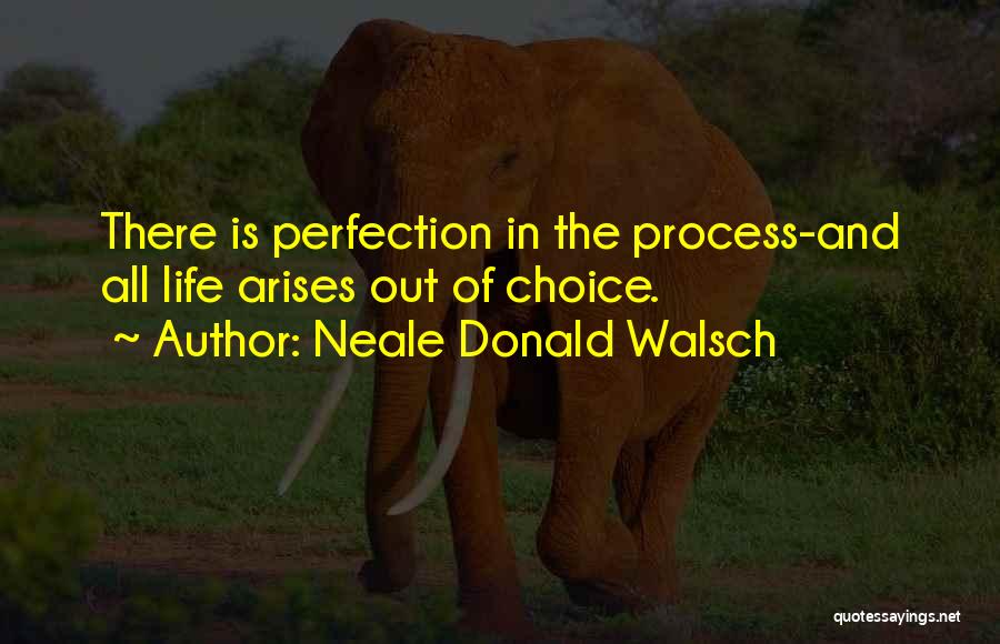 Neale Donald Walsch Quotes: There Is Perfection In The Process-and All Life Arises Out Of Choice.