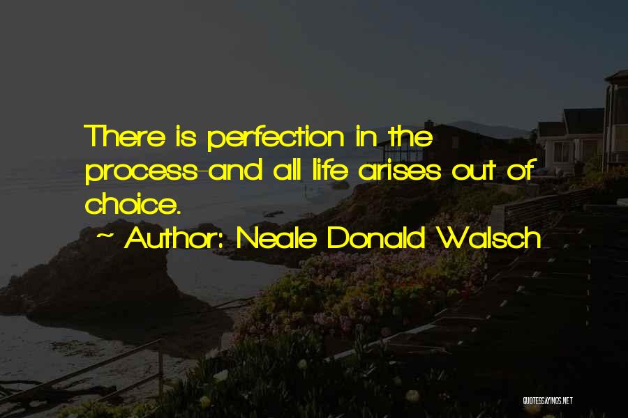 Neale Donald Walsch Quotes: There Is Perfection In The Process-and All Life Arises Out Of Choice.