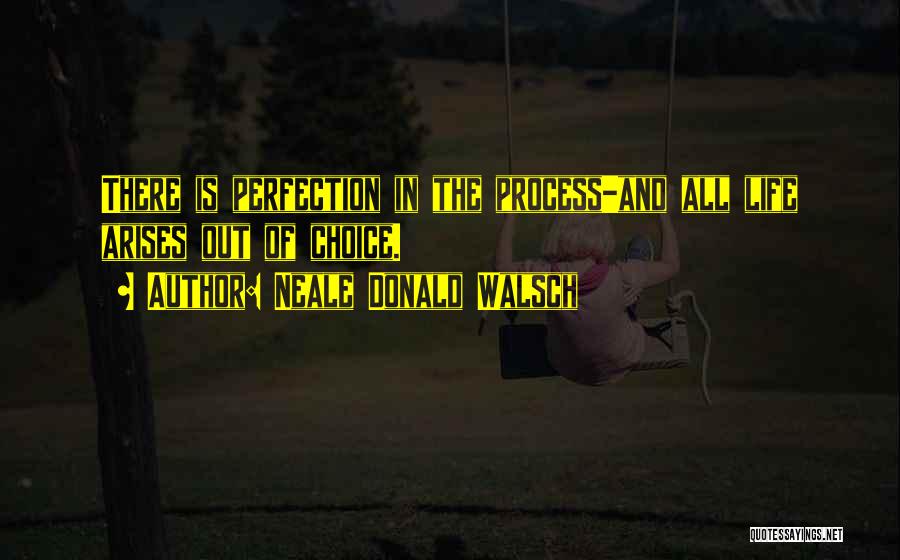 Neale Donald Walsch Quotes: There Is Perfection In The Process-and All Life Arises Out Of Choice.