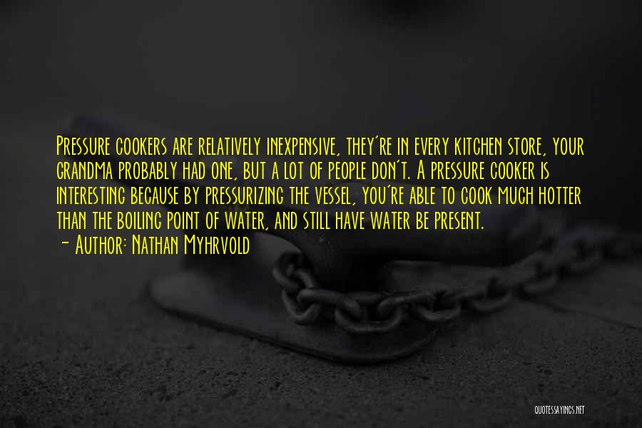 Nathan Myhrvold Quotes: Pressure Cookers Are Relatively Inexpensive, They're In Every Kitchen Store, Your Grandma Probably Had One, But A Lot Of People