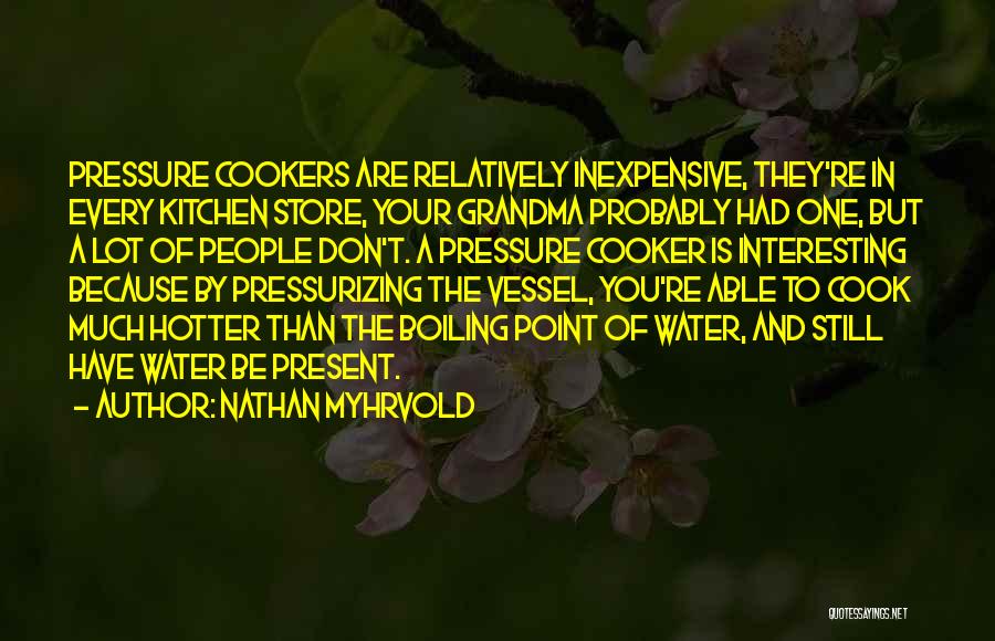 Nathan Myhrvold Quotes: Pressure Cookers Are Relatively Inexpensive, They're In Every Kitchen Store, Your Grandma Probably Had One, But A Lot Of People