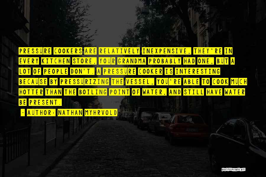 Nathan Myhrvold Quotes: Pressure Cookers Are Relatively Inexpensive, They're In Every Kitchen Store, Your Grandma Probably Had One, But A Lot Of People