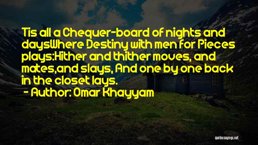 Omar Khayyam Quotes: Tis All A Chequer-board Of Nights And Dayswhere Destiny With Men For Pieces Plays:hither And Thither Moves, And Mates,and Slays,