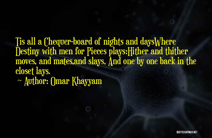 Omar Khayyam Quotes: Tis All A Chequer-board Of Nights And Dayswhere Destiny With Men For Pieces Plays:hither And Thither Moves, And Mates,and Slays,