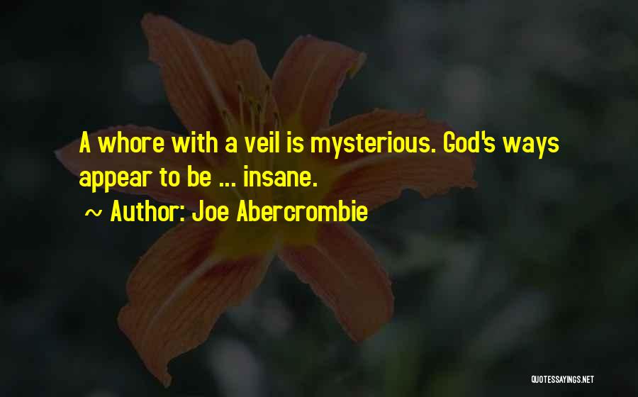 Joe Abercrombie Quotes: A Whore With A Veil Is Mysterious. God's Ways Appear To Be ... Insane.