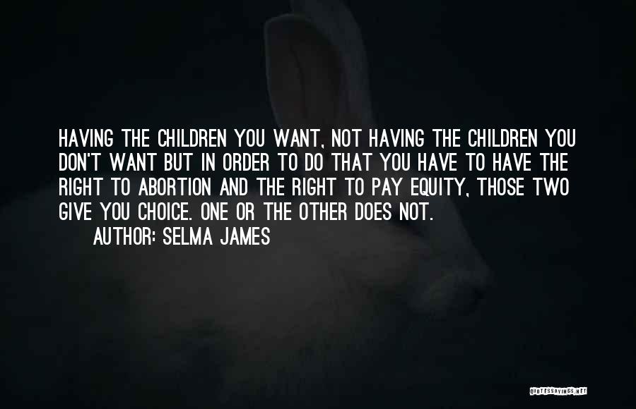 Selma James Quotes: Having The Children You Want, Not Having The Children You Don't Want But In Order To Do That You Have