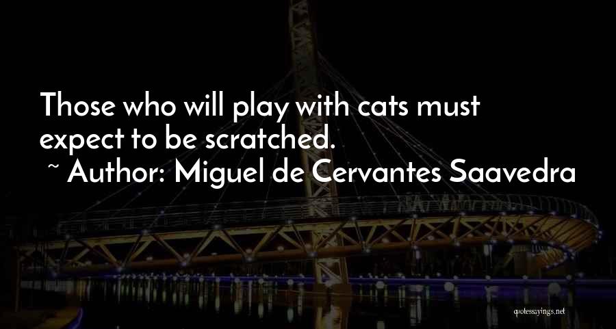 Miguel De Cervantes Saavedra Quotes: Those Who Will Play With Cats Must Expect To Be Scratched.