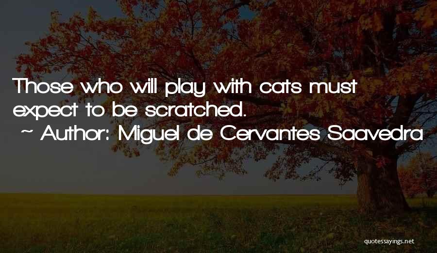 Miguel De Cervantes Saavedra Quotes: Those Who Will Play With Cats Must Expect To Be Scratched.